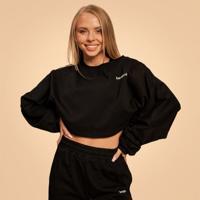 BeastPink Dámska mikina Cropped Bliss Black  XSXS