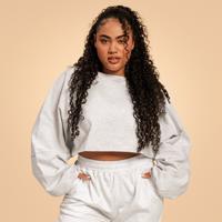 BeastPink Dámska mikina Cropped Bliss Grey  XLXL