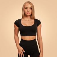 BeastPink Dámske tričko Cropped Sense Black  SS