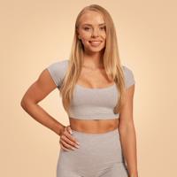 BeastPink Dámske tričko Cropped Sense Grey  XLXL
