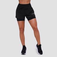 GymBeam Dámske bežecké šortky 2in1 Pulse Black  MM