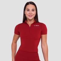 GymBeam Dámske tričko Cropped Ignite Dark Red  SS