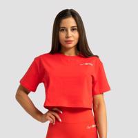 GymBeam Dámske tričko Cropped Limitless Hot Red  MM