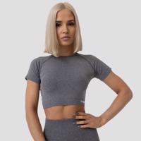 GymBeam Dámske tričko FLO Crop-Top Grey  LL