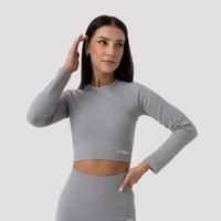 GymBeam Dámske tričko FLO Ribbed Crop-Top Grey  XLXL