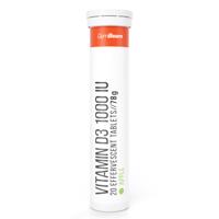 GymBeam Šumivý Vitamín D3 1000 IU 20 tab. zelené jablko
