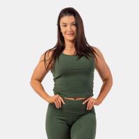 NEBBIA Dámske tielko Tank Top Ribbed Organic Dark Green  XS
