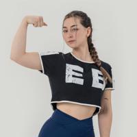 NEBBIA Dámske tričko Oversized Crop Top Game On Black  LL