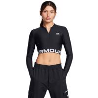 Under Armour Dámsky top HeatGear Rib 1/4 Zip LS Black  LL