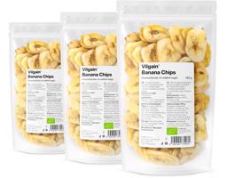 Vilgain Banánové chipsy –  3× nesladené 120 g