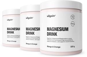 Vilgain Magnesium Drink –  3× Mango a pomaranč 325 g