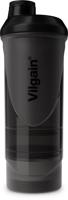 Vilgain Shaker 2Go – transparentní černá 600 ml + 200 ml + 150 ml