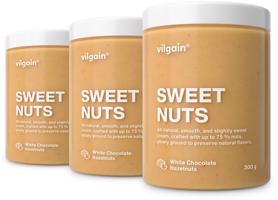 Vilgain Sweet Nuts –  3× Biela čokoláda a lieskový oriešok 300 g
